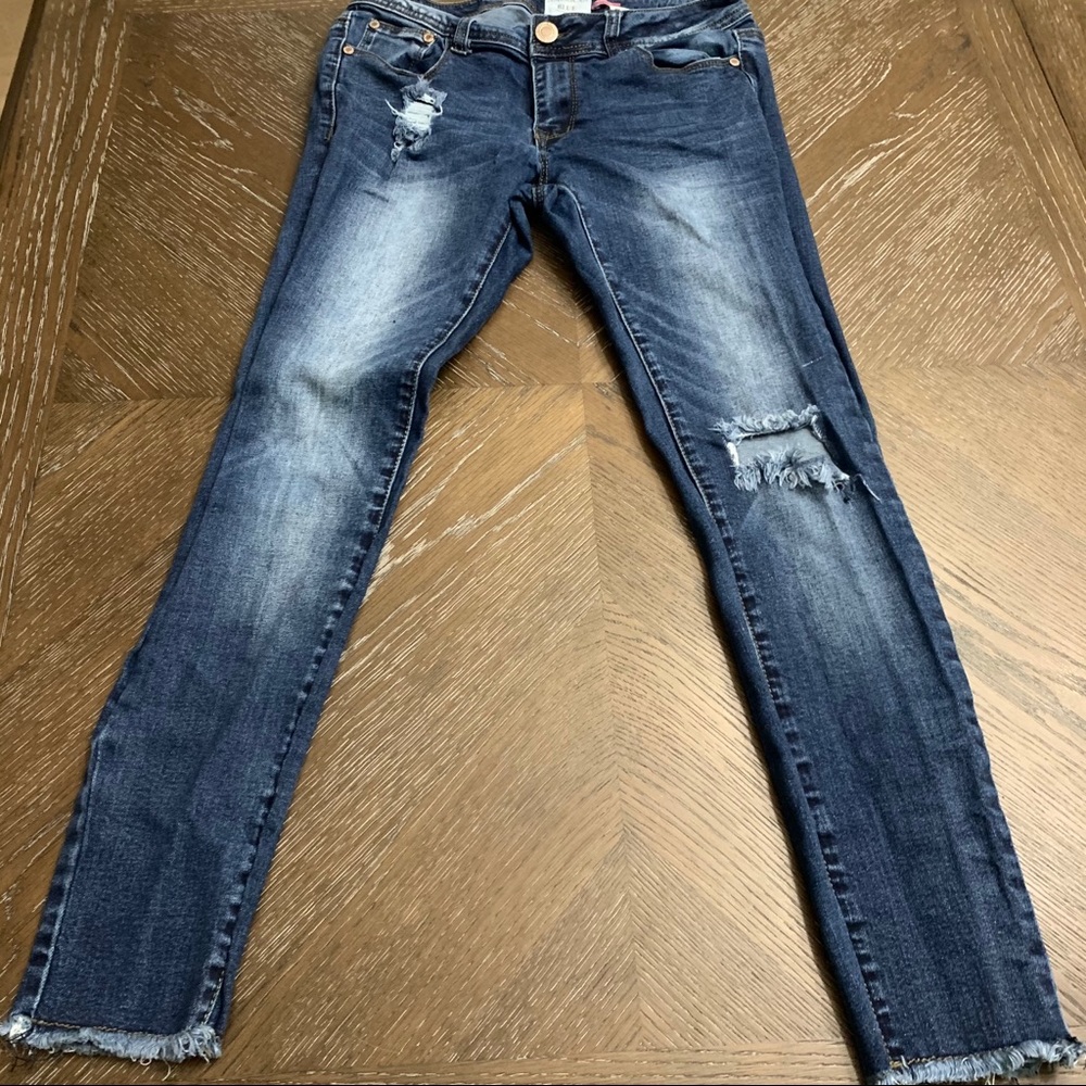 Firm Price-HostPick American Blue dark blue denim distressed jean